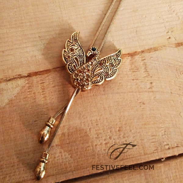 phoenix studded pendant necklace